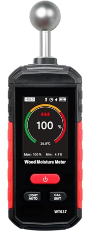 Professioneller Tester für Bodenbelag & Wand, anpassbare Warnungen, Kugelsonde, Temperatur, Baustellen-Hygrometer