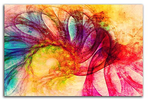 100x70cm Abstrakt047_Leinwandbild - verrücktes, buntes Leben - Abstrakte Kunst Kunstdruck auf Leinwand zeitloses Wohnambiente TOP moderne Wandgestaltung