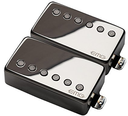 EMG 57/66 Humbucker Gitarren-Tonabnehmer-Set für Steg und Hals, Schwarzes Chrom