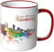 WANDKINGS® Tasse, Schriftzug Guten Morgen Nürnberg! mit Skyline - ROT