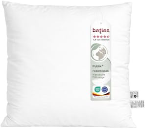 beties - Publik - Feder Füllkissen 60x60 cm – 950 g Enten- & Gänsefedern – XL Innenkissen Inlett – waschbares Baumwoll-Inlett – Loungkissen, Sofakissen & Dekokissen