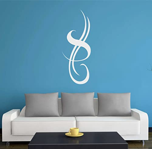 INDIGOS UG - Wandtattoo Wohnzimmer - Wandaufkleber Tribal Tattoo Pflanze 96x38cm, Silber w447 - Aufkleber Kinderzimmer Schlafzimmer Küche Badezimmer Büro Dekoration