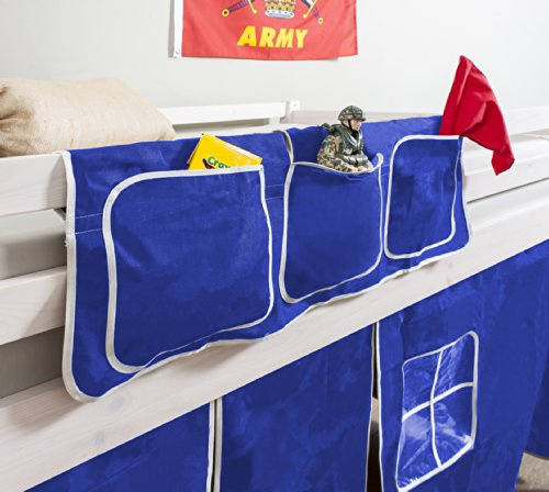 Noa and Nani Kids Bed Tidy Pocket Organiser – 3 Pocket Storage for Cabin Bed & Bunk Bed | Blue Design