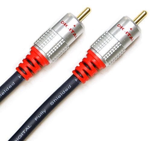 10m - 1 RCA Male to Male Subwoofer/Digital Coaxial Cable Lead - Phono Audio/Video - Loops