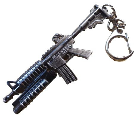 Fat-catz-copy-catz M16 Rifle Gun Metal Model Keyring Keychain Pendant 6cm