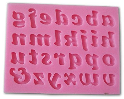 Allforhome - Molde de Silicona Diseño Letras Minúsculas Abecedario en 3D para Decoración de Tartas - Repostería Chocolate Cupcake
