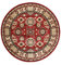 RugVista, Kazak Simav, Mittelflor Teppich, ∅ 150 cm, Rund, Orientalischer Ziegler Teppich, Oeko-Tex Standard 100, Polypropylene, Flur, Schlafzimmer, Küche, Wohnzimmer, Rot/Rost