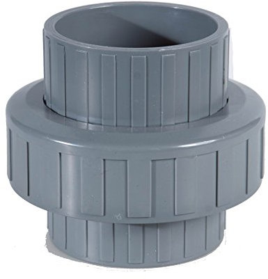 PVC Rohr und Rohrverbinder Ø63mm Winkel, Kniestück, Muffen, T-Stück, Kappen Fittings (1 x Verschraubung 63mm)