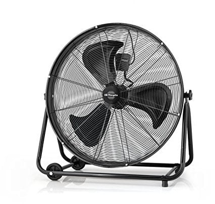 Orbegozo PWT 3061 Power Fan Profesional - Ventilador industrial, 150 W, 3 velocidades, diámetro hélice 60 cm, ruedas para transporte, Negro