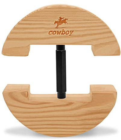 Cowboy®, bunter, verstellbarer und strapazierfähiger Hutspanner, Größe S: 16,5 bis 24 cm, Größe L: 19 bis 27 cm., holz, schwarz, S