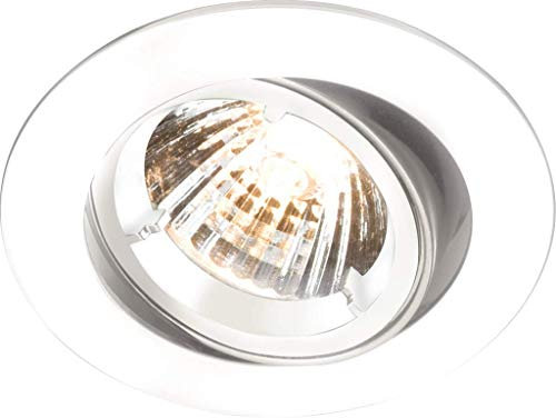 Knightsbridge IP20 230V/12V GU10/MR16 White Recessed Tilt Twist & Lock Downlight, Aluminium