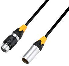 Adam Hall Cables 4 STAR DMF 2000 IP65 - DMX Kabel, 3-Pol XLR male auf 3-Pol XLR female, schwarz, 20m
