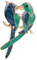 YAZILIND Mode blau und grün untrennbar Zwei Vogel Alloy Brosche Stifte Frauen Mädchen Zubehör