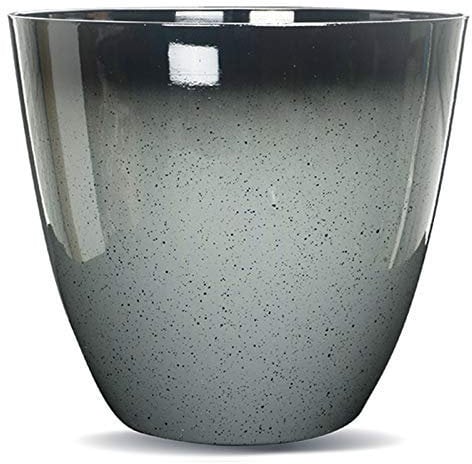 Gr8 Garden Large Round Glazed Effect Egg Cup Planter Patio Flower Plant Pot Tub[Grey]