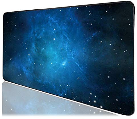 Mittelgroßes Gaming-Mauspad, erweitert, professionell, mittlere Größe, 60 x 30 x 1 cm, Maus-Tastatur-Pad mit genähten Kanten, rutschfeste Gummiunterseite, große Schreibtischunterlage (Sternenhimmel,