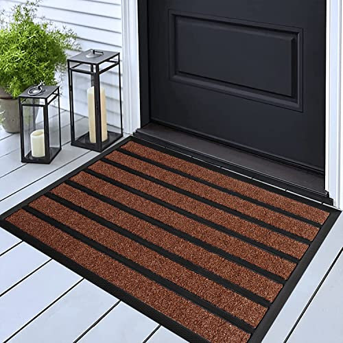 ubdyo Door Mats Indoor - Extra Durable Dirt Trapping Indoor Mats - Non-slip Rubber Door Mat - Low Profile Welcome Mat - (43 x 76 cm, Bright Burgundy)