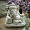 Statue de Ganesh inclinable en pierre reconstituée | Décoration de jardin oriental vintage