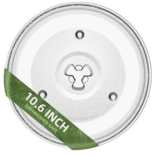 10.6 Microwave Glass Turntable Compatible with Hamilton Beach P90D23AL-R1, GE WB48X26755, 10-5/8 inch Replacement Microwave Glass Plate for Whirlpool WPW10551236