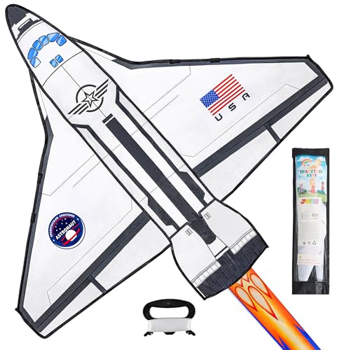 JOYIN Spaceship Kite Easy to Fly for Kids and Adults with 262.5 ft String, Large Beach Kite for Outdoor Games and Activities