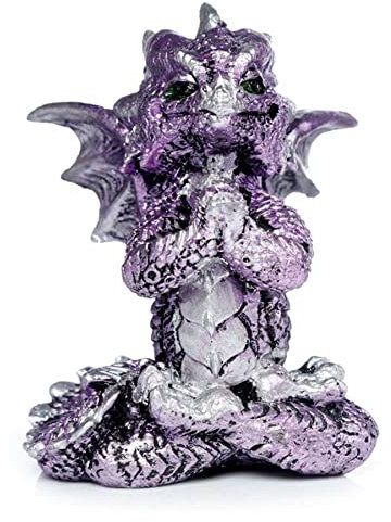 mtb more energy Deko Drachen Figur ''Harmony'' - Höhe 8 cm - süßer Drache in Yoga Pose - Lila - Dekoration Fantasy Geschenk