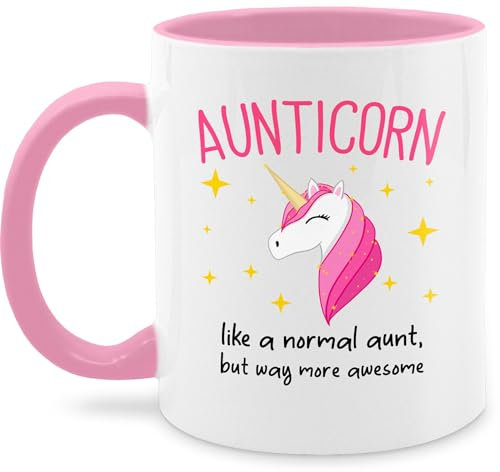 Tasse Tassen 325ml - Tante Geschenk - Aunticorn like a normal aunt but way more awesome - 325 ml - Rosa - tanten beste für die geschenke+für+tante fuer sprüche geschenke auntie - Q9061