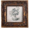 SIKOO Kleiner Vintage-Bilderrahmen, quadratisch, antiker Look, kunstvoller Mini-Bilderrahmen, Tischdekoration und Wandbehang, mit hochauflösender Glasfront für Heimdekoration, bronzefarben,goldfarben