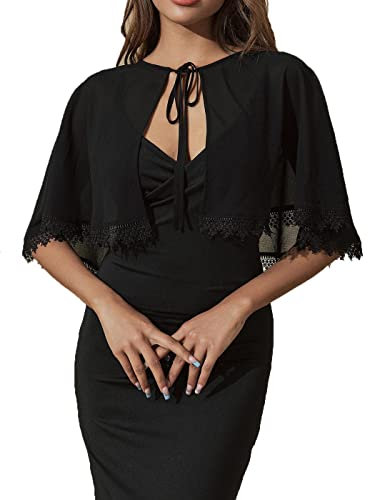 Unicra Abendkleid, Spitze, Bolero, kurze Ärmel, Hochzeit, Bolero, Shrugs Spitze, Topper, Kleid, Umhang, Jacke für Damen und Brautjungfern (M)