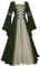 Feynman Robe Medievale Femme - Robe rétro femme, à manches trompettes - Robe de palais, fête, Robe Renaissance Femme