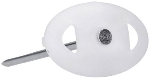 500 Stück Nagelscheiben Ø 3x70 mm mit Montagenagel Stahl oval Weiß