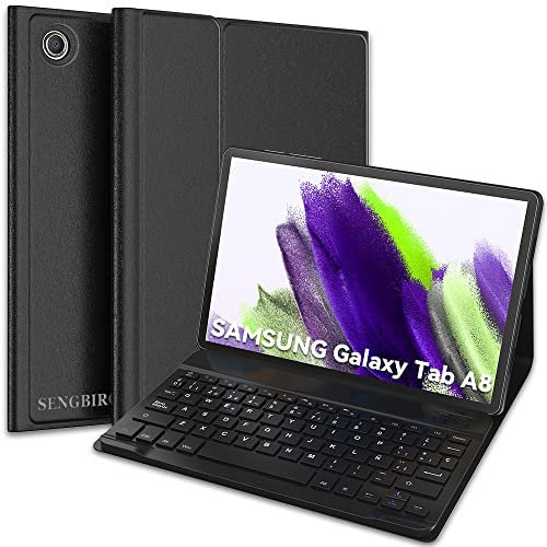 SENGBIRCH Funda con Teclado Samsung Galaxy Tab A8, Teclado Bluetooth Desmontable español (Ñ) A8 10.5' (SM-X200/X205/X207)