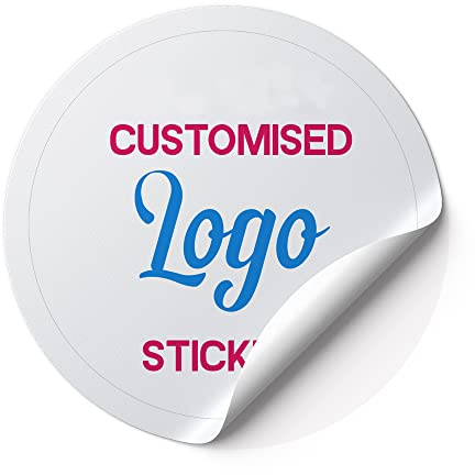 Customised Stickers Personalised Stickers Labels (64 mm) Personalised Round Stickers in Matt, Waterproof Glossy & Transparent for Business Cards, Laptops and Notebook Papa Prints®