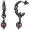 Schwarze Feueropal-Ohrringe 925er-Sterlingsilber Waage Geburtsstein Oktober schwarze runde Perlen baumelnde Ohrringe Opalschmuck Geburtstag Weihnachten für Frauen und Mädchen