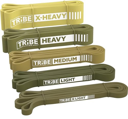 Lange Widerstandsbänder für das Training von Männern und Frauen - Set mit 5 Klimmzugbändern Klimmzughilfebänder - Workout-Bänder Widerstand für Männer - Stretchbänder für Übungsbänder