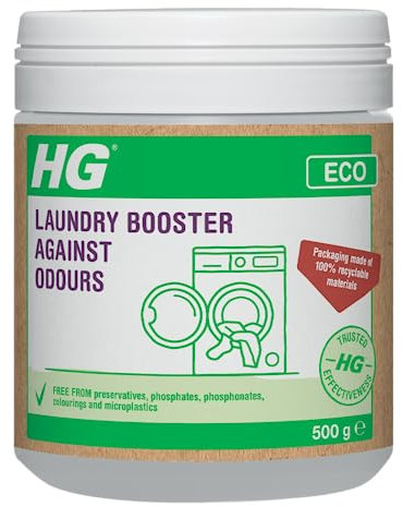 HG ECO Laundry Detergent Booster Against Odours, Laundry Scent Booster for Fresh-Smelling Linens & Clothing, Eco Conscious HG Cleaning Products, Home & Bathroom, Recyclable Bottle - 500g (696050106)