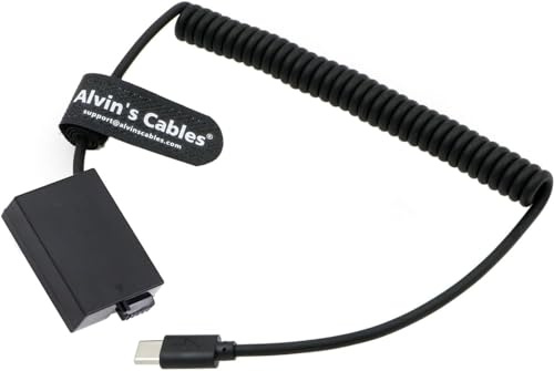 Alvin's Cables LP-E8 Dummy Battery to PD USB C Decoded LP-E8 Battery Replacement Coiled Power Cable for Canon EOS 700D 650D 600D 550D Rebel T5i T4i T3i T2i Cameras