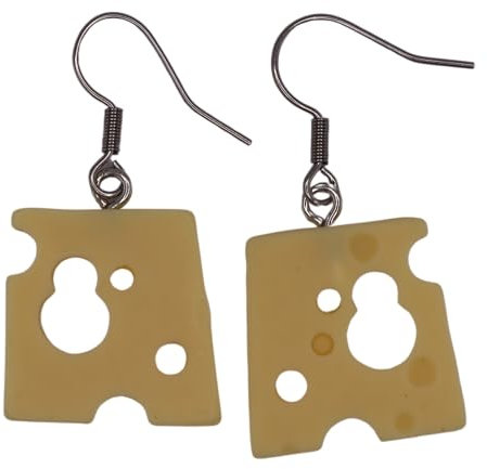 KTG24 Ohrringe Hänger Käse mit Löcher Laib Scheibe Molkerei Milch Kuh Käsetheke 253