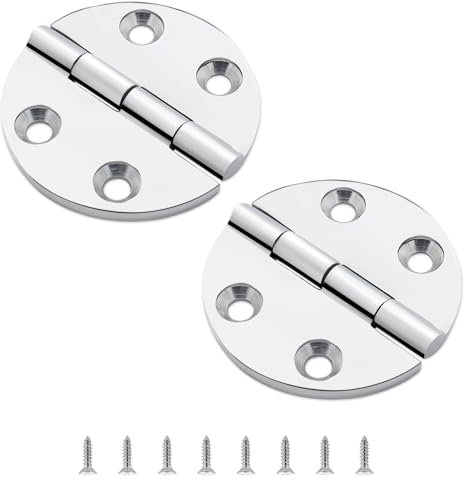 316 Stainless Steel Boat Hatch Hinges,2-1/2 inch (64 mm) Polished Marine Hinge,Marine Boat Hatch Heavy Duty Hinges with Screws,for Boats, Yachts, Doors, Deck,Windows, Cabinets (2 Pack)