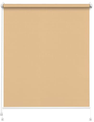 Rettika Sichtschutz Rollo ohne Bohren - Beige, Breite: 105cm, Höhe 120 - Rollos für Fenster ohne Bohren, Fenster rollos für innen, Jalousien zum Klemmen, Klemmrollo