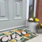 Lemon Yellow Welcome Door Mat 100% Coir Coconut Husk Sustainable Door Mats Rubber Backed Bright Colours Green Floral Dirt Trapper Entrance Mat Botanical Spring Watercolour Indoor Outdoor 45cm x 75cm