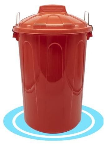 Dekohome Poubelle 100 l de capacité avec couvercle. Fabriquée en plastique résistant, idéale pour le stockage des ordures pour la maison, le bureau ou l'industrie - Rouge