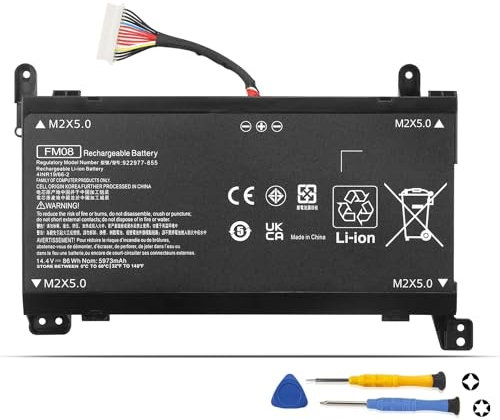 K KYUER 16-Pin FM08 TPN-Q195 Batería para HP Omen 17-an 17-an000 17-an100 17-an0xx 17-an1xx 17-an002nl an014ng an033ng an034ng an037ng an041ng HSTNN-LB8A HSTNN-LB8B 922753-421 922976-855 922977-855