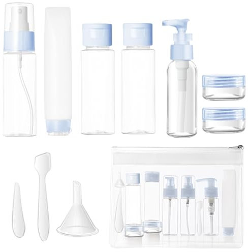 YIZWINS Kit Voyage Avion Bouteille, 30/50ml Flacon Voyage Avion, Kit Voyage Produit Toilette, Rechargeable Flacon Spray, Flacon de Voyage pour Liquides Organisateur Set de Toilette pour Cosmetique