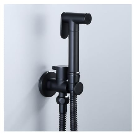 YYBAO Kit Douchette WC Noir, ulvérisateur de Bidet à Main Haute Pression Pulvérisateur de Toilettes Mural Laiton Kit de Bidet de Toilette avec 1.5m Tuyau, pour L'hygiène Personnelle