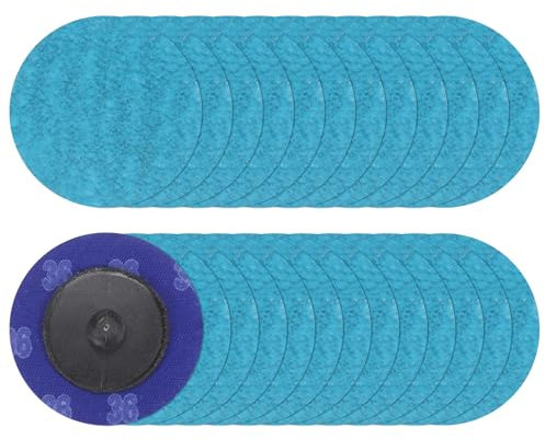 sourcing map 25pcs Quick Change Sanding Discs 2 36 Grit R-Type Roll Lock Zirconia Conditioning Disc Sandpaper for Die Grinder Grinding Fast Cutting, Blue Green