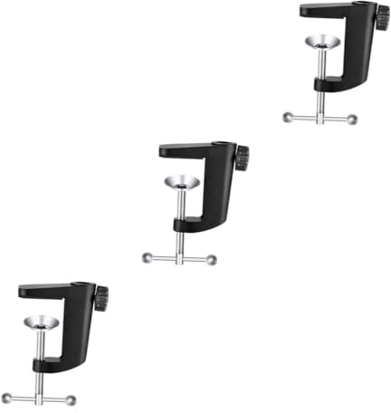 ifundom 3stücke Aluminiumlegierung C- Tischlampe Halterung Klemme Verstellbare Mikrofon-clip-basis Für Tischlampen Und Langlebig Für Zuhause Studentenwohnheim Und Geschäfte