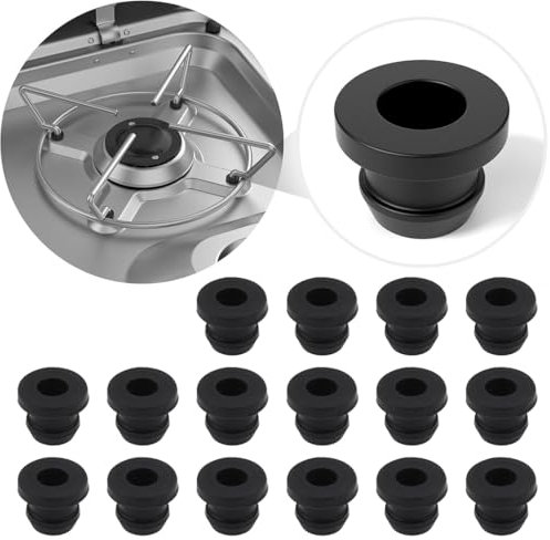 XBFOCNH Lot de 16 Embouts en Caoutchouc pour Supports de Casseroles avec Barres de 5 mm, Accessoires pour Table de Cuisson RV (Support à casseroles non Inclus)
