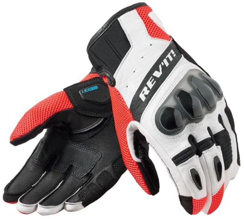 REV'IT! Revit Ritmo Motorrad Handschuhe, weiß/rot/schwarz, L