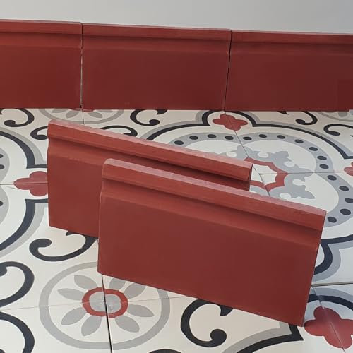 1 lfd. Meter Zementfliesen Sockel Retro (5, rot)