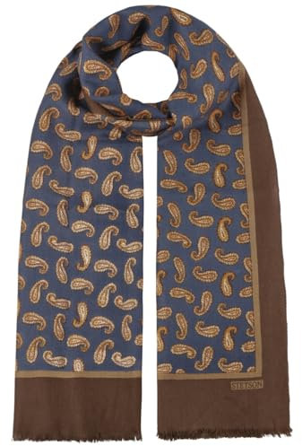 Stetson Fine Paisley Wollschal 100% Wolle Unisex Herbst Winter braun-blau One Size