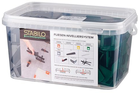 Nivelliersystem Eimer Set 3,0mm | Verlegehilfe für Fliesen | 100x Zuglasche + 50x Keile + 1x Zange